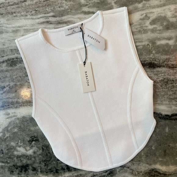 Babaton Tops - NWT Aritzia Babaton Sculpt Knit Tank White XS